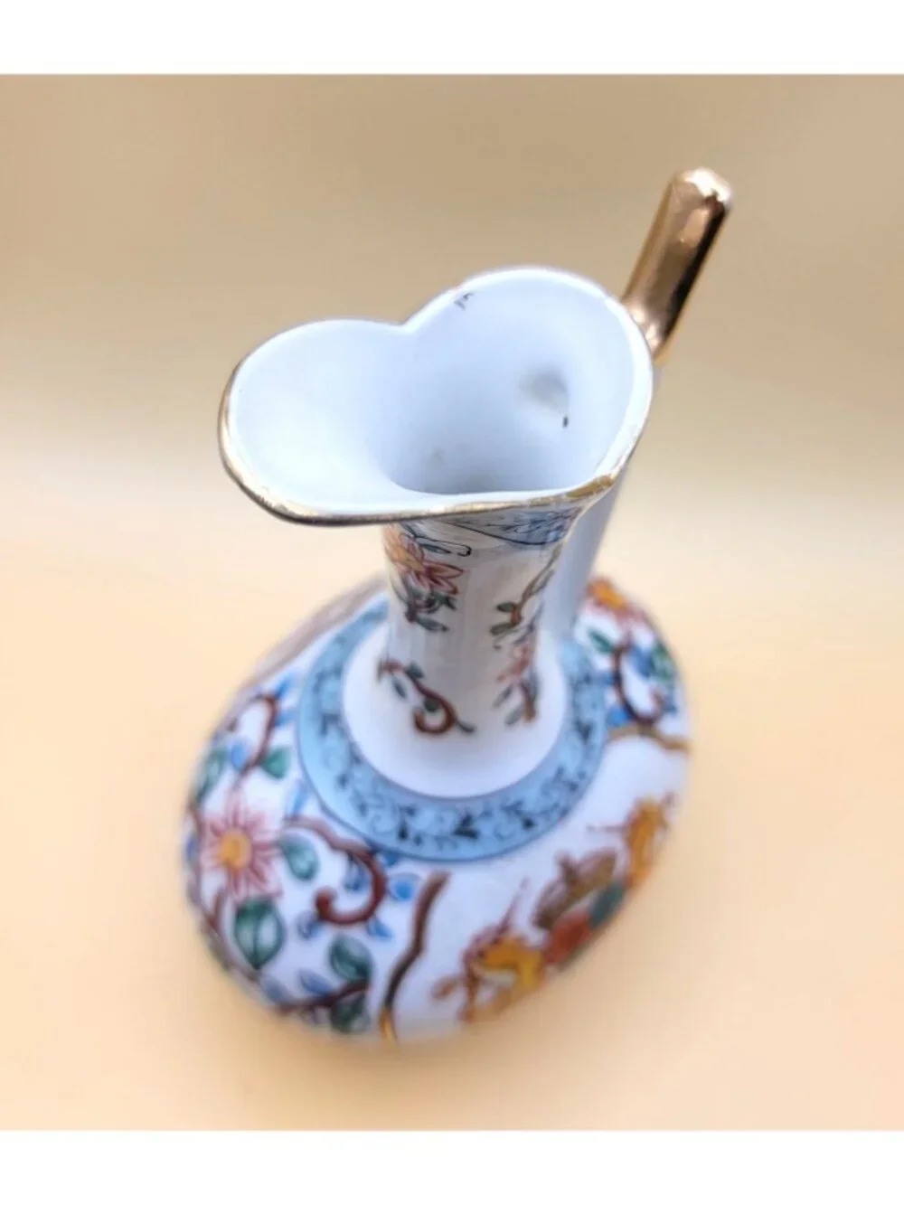 Vintage Hand-Painted Wine Pitcher Porcelain Lenwile Ardalt Ewer Floral sm2007